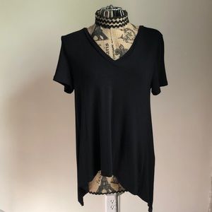 BCBGeneration Black V-neck Open Back Top Size XS